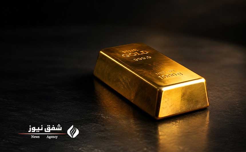 شمش طلا روی پسزمینه مشکی